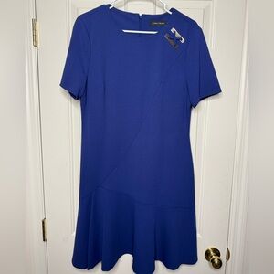 Ivanka Trump Blue Dress with Goldtone Detail